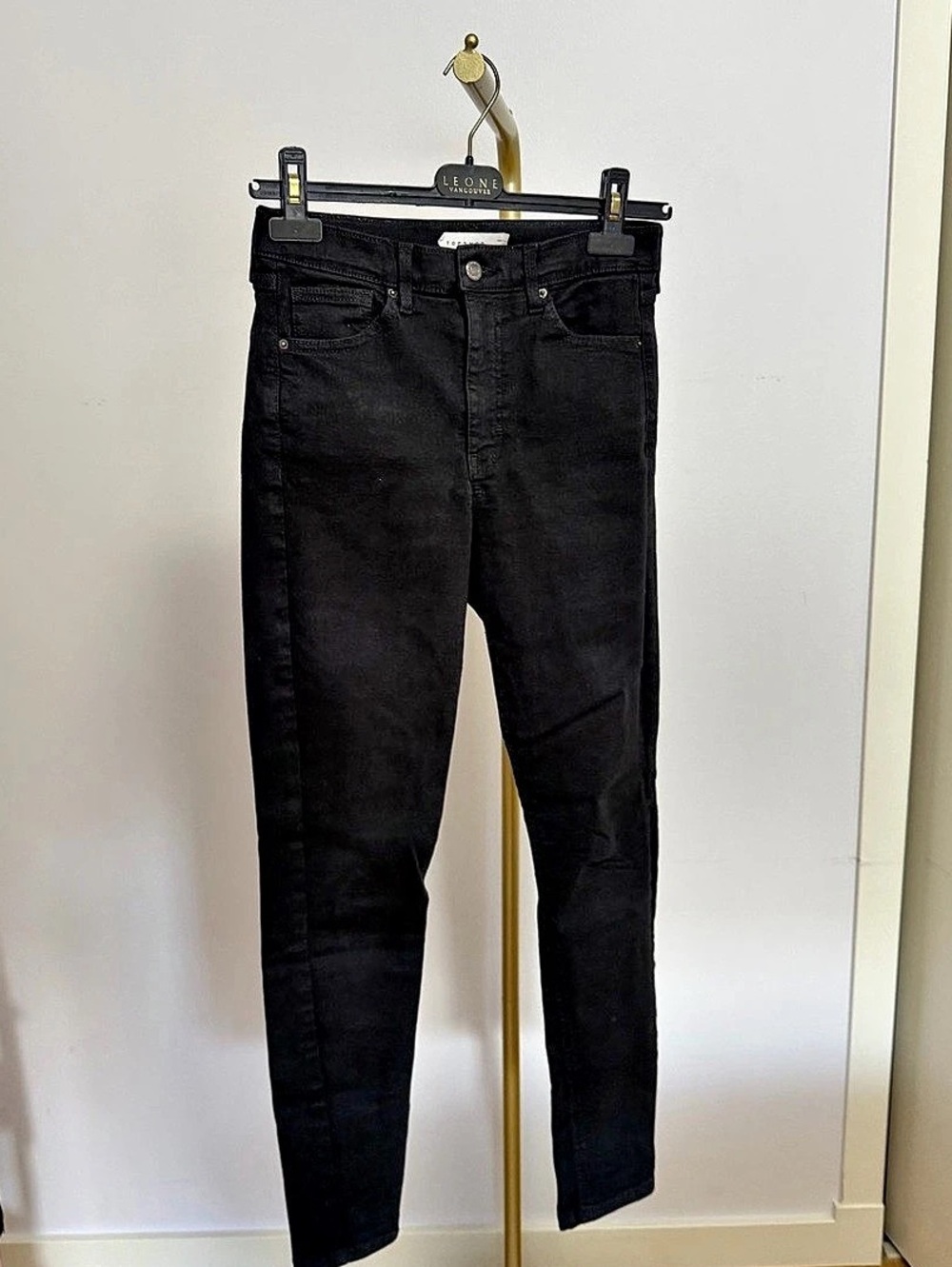 Topshop Jamie High Rise Skinny Jeans Black Waist 28